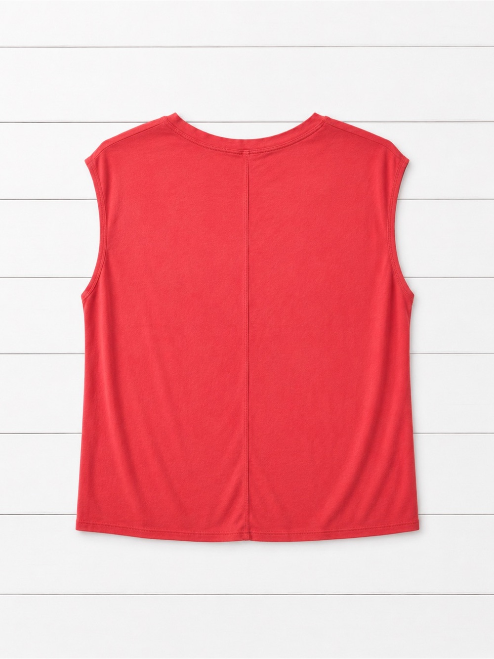 Coin 1804 Coral V-Neck Knot Front Sleeveless Top - L - Picture 4 of 5